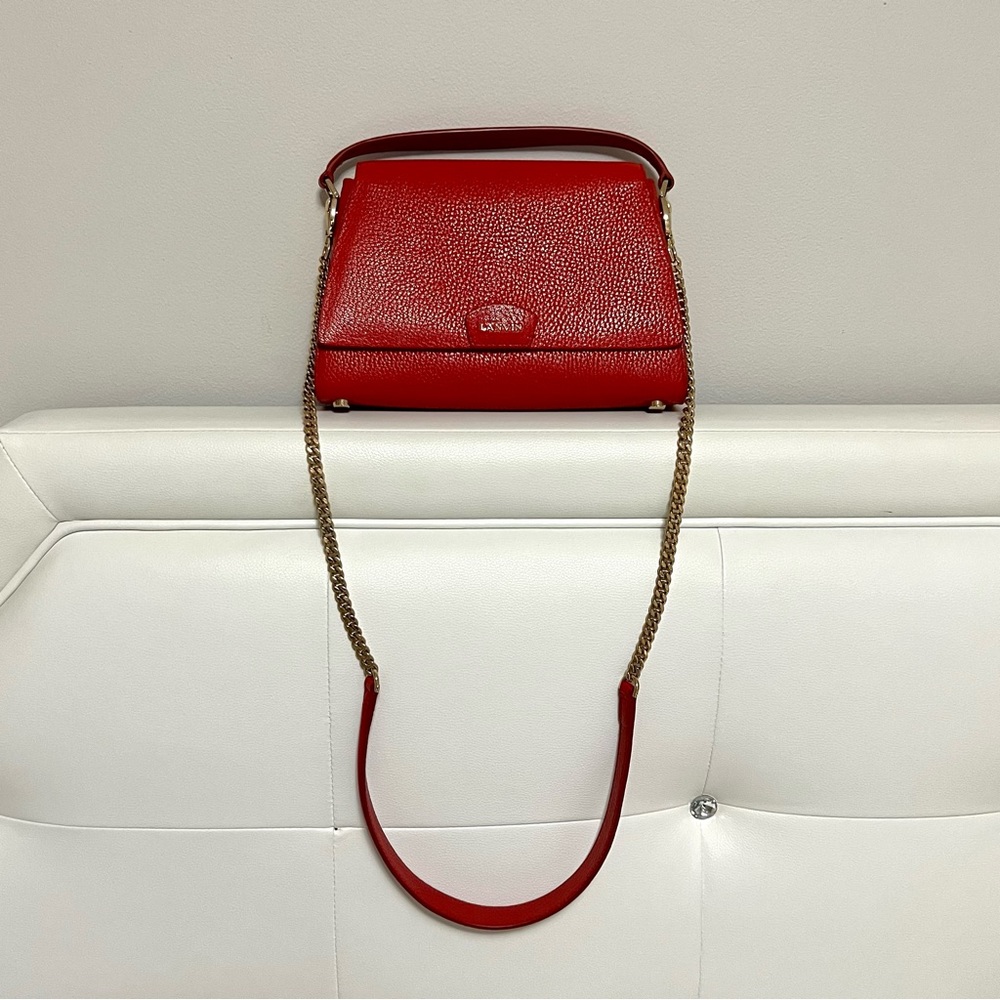 Authentic Lanvin Bag in Red Grained Leather
